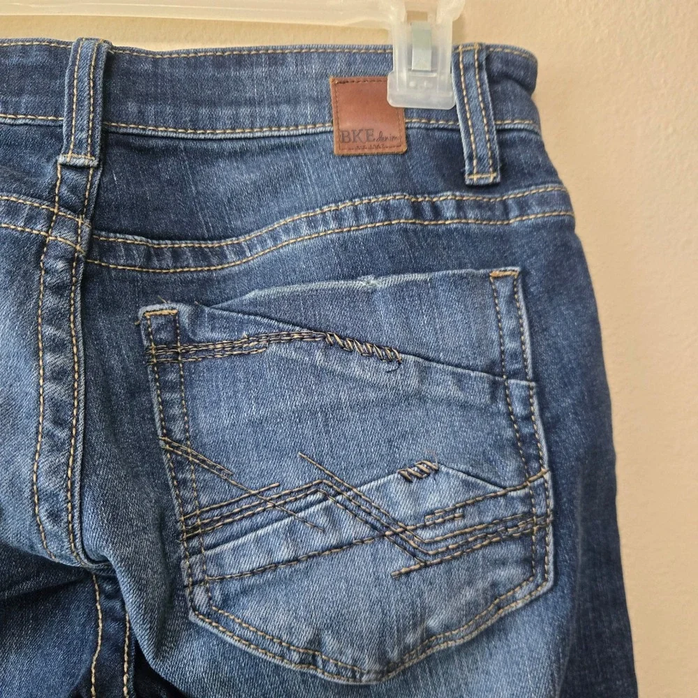BKE Stella Skinny Jeans Dark Wash Raw Hem Frayed Denim 26R Womens 26 x 31.5